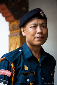 Police Officer, Punakha Dzong, Bhutan
