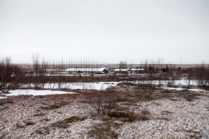 Hotel Litli Geysir in a winter landscape, Geyser, Iceland