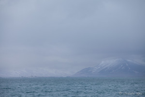 Snow-capped mountains around the Greenland Sea, Iceland