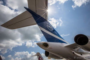 Sunburst on a Global 5000 Business Jet tail, Singapore Airshow 2016