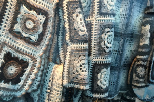Crocheted granny squares in Icelandic greys, Reykjavik