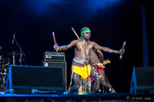 Indigenous dancers from East Journey , Byron Bay Bluesfest 2016