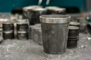 Polished Pewter Cups, Mullingar Bronze and Pewter, Co. Westmeath, Ireland