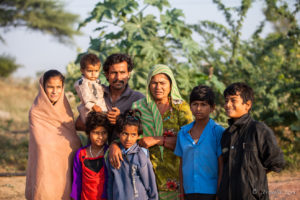 Rajastani Family Group Outdoors, Thar Desert village, India