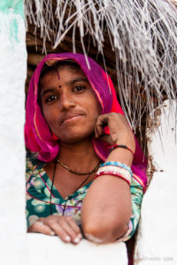 Woman in Pink veil, Khiyasariya village, India