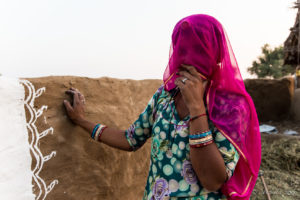Woman in Pink veil, Khiyasariya village, India