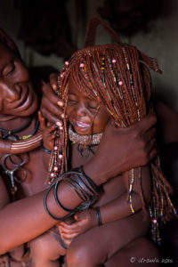 Baby Himba girl in a Bridal Headdress, Otjomazeva Village, Kunene Namibia
