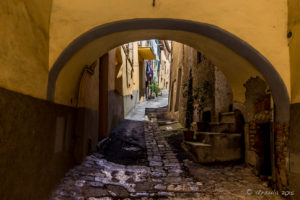 Arch over a street, Chiusi, Tuscany Italy