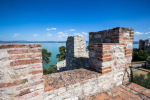 Castle ramparts, Castiglione del Lago, Umbria, Italy