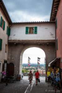 Gate leading outside the fortified City of Castiglione del Lago, Umbria, Italy