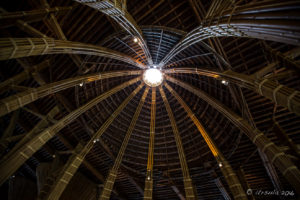 View inside the domed bamboo roof Hay Hay Restaurant, Naman Retreat Danang Vietnam