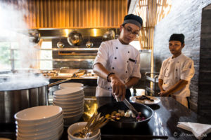 Two Vietnamese men in chef uniform, Hay Hay Restaurant Display Kitchen, Naman Retreat Danang Vietnam