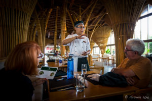 Vietnamese man in chef uniform Chatting with Customers, Hay Hay Restaurant Display Kitchen, Naman Retreat Danang Vietnam