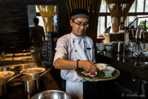 Vietnamese man in chef uniform, Hay Hay Restaurant Display Kitchen, Naman Retreat Danang Vietnam