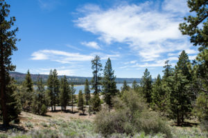 View over Big Bear Lake from the ridge, Woodland Trail, San Bernardino National Forest, CA