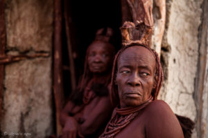 Portrait: two old Himba women, Kunene Region Namibia