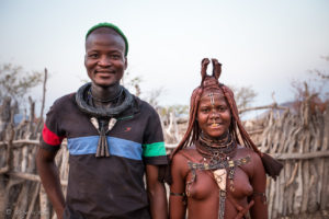 Portrait of a young Himba married couple, Kunene Region, Namibia