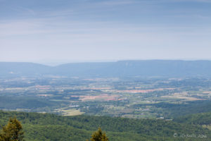 Farmlands dotting the Shenandoah Valley from the Stony Man Overlook, Shenandoah National Park VA