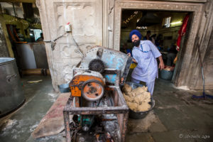 Making Chapati Dough, Gurudwara Sis Ganj Sahib, Chandni Chowk, Old Delhi