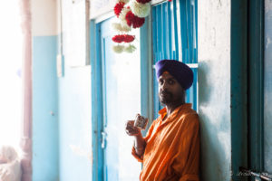 Sikh man with a cup of Tea, Gurudwara Sis Ganj Sahib, Chandni Chowk, Old Delhi