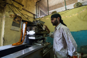 Flattening Chapati Dough, Gurudwara Sis Ganj Sahib, Chandni Chowk, Old Delhi