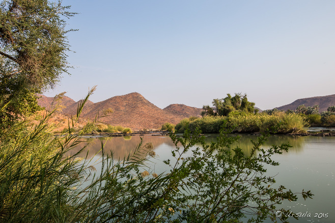 Landscape: Angola across the Kunene River, Namibia