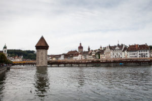 Chapel Bridge and the old city on the lake, Lucerne