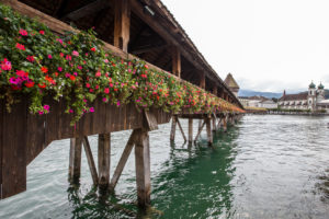 Kapellbrücke Chapel Bridge over the Reuss, Lucerne Switzerland
