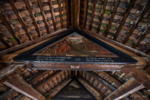Painting on the Kapellbrücke, the Chapel Bridge, Lucerne, Switzerland.