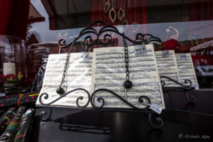 Music stand and sheet music, Lucerne Switzerland