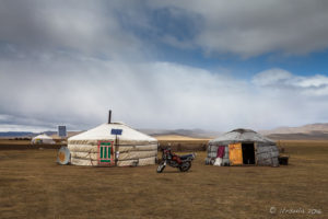 A Nomads Ger in the Steppes, Mongolia