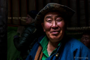 Portrait of an elderly Nomadic Mongolian man.