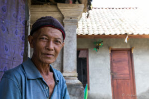 Portrait of a Balinese man in his family compound, Gianyar