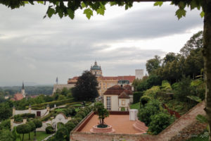 Overlooking Melk Abbey from the car park, Melk Austria
