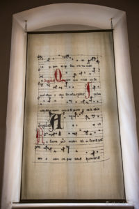 Ancient Song Sheet in a display, Melk Abbey Austria