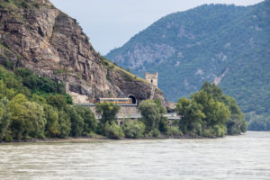 Train going through the tunnel to St Michael, Wachau Austria