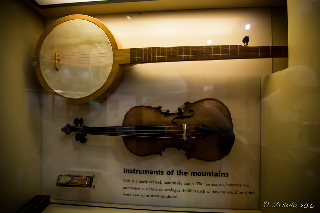 Blue Ridge Instruments in a case, Humpback Rocks Farm Visitor Center, Blue Ridge Parkway VA USA