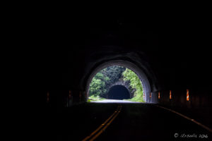 Looking through Road Tunnels on the Blue Ridge Parkway, NC USA