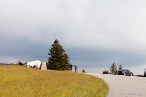 Visitors on the Highest Point of the Blue Ridge Parkway, NC USA