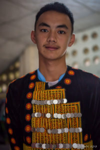 Portrait of a Hmong boy in traditional costume, Santisuk School, Chiang Mai Thailand