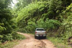 Muddy road into Mae Sariang Hills, Thailand