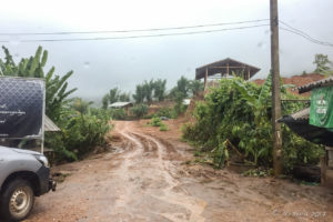 Muddy road into Mae Sariang Hills, Thailand