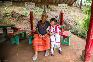Karen Grandmother and Child in a shelter, Mae Sariang, Thailand