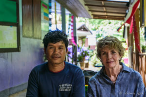 Susan Race and a Village Headman, Mae Sariang Thailand