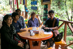 Susan Race and Thai education officials, Mae Sariang Thailand