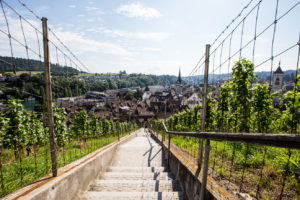 Stairs to the Altstadt, the Munot, Schaffhausen Switzerland