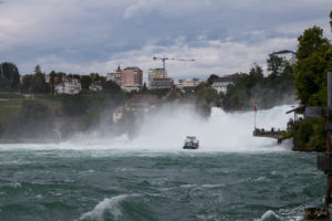 tourist boat on the Rhine Falls, Switzerland