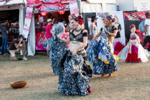 Women Dancing in gypsy costumes, Byron Bay Bluesfest 2017, Australia