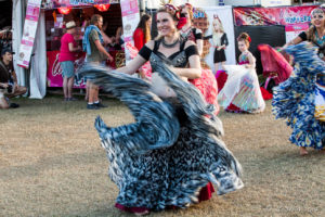 Women Dancing in gypsy costumes, Byron Bay Bluesfest 2017, Australia