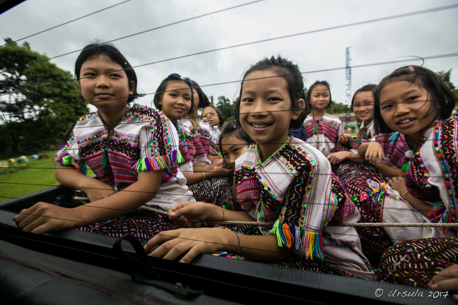 Karen Girls in the Truck Bed, Ban Mae Pae School, Mae Hong Son Thailand